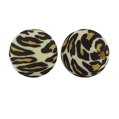 Silicone Beads Loose Silicone Beads Kit Leopard Print Silicone Beads for Keychain Making Bracelet Necklace