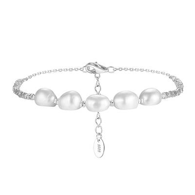 Shell Pearl & 925 Sterling Silver Beaded Bracelets for Women