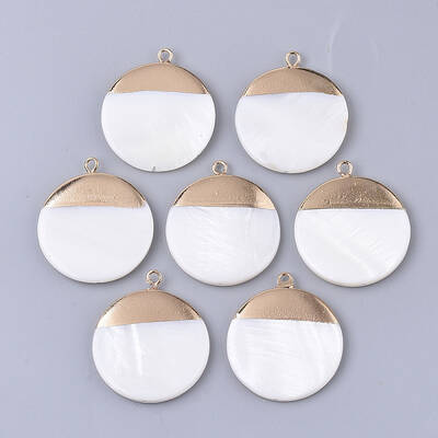 Electroplate Freshwater Shell Pendants