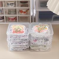 Clear Storage Box, 5 Counts Mini Portable Sticker Packs Storage Box, Desk Organizer for Sticker, Stationery, Office Supplies,...