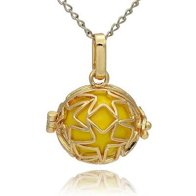Golden Tone Brass Hollow Round Cage Pendants