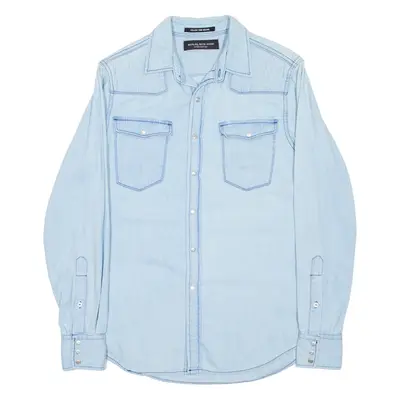 REPLAY Mens Denim Shirt Blue Long Sleeve S