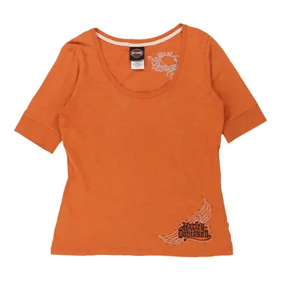 Harley Davidson Top - Large Orange Cotton