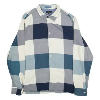 TED BAKER Mens Shirt Blue Gingham Long Sleeve L
