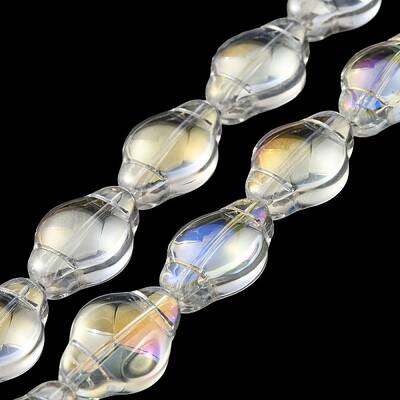 Electroplate Transparent Glass Beads Strands