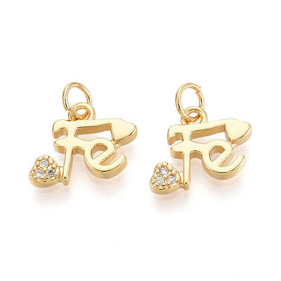 Brass Micro Pave Cubic Zirconia Charms