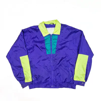SPORTIF DU JOURNEE Sports Jacket Blue Colourblock Nylon Shell Mens S
