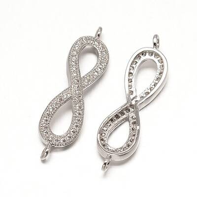 Brass Micro Pave Grade AAA Cubic Zirconia Links