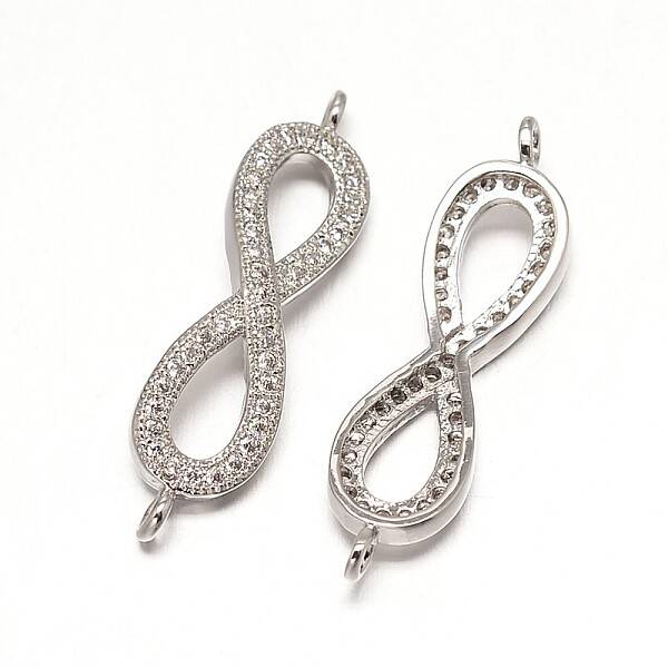 Brass Micro Pave Grade AAA Cubic Zirconia Links