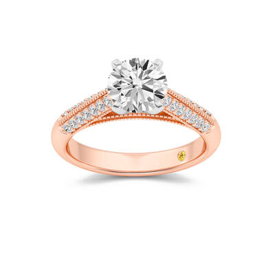 Storm Knife Edged Cathedral Round Lab Grown Diamond Engagement Ring | 18K Rose Gold 4 1/3 CT. TW.