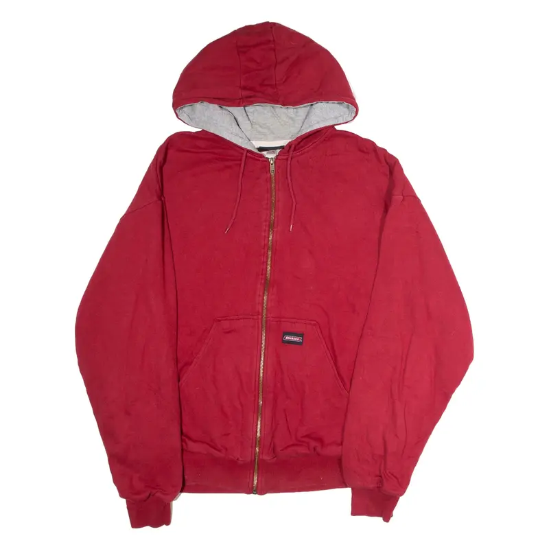 DICKIES Mens Workwear Jacket Red Hooded XL