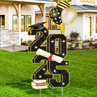 2025 Graduation Lawn Logo, 1 Set Graduation Lawn Logo, Outdoor Graduation Party Decoration, Home Decor, Balloon Party Supplie...
