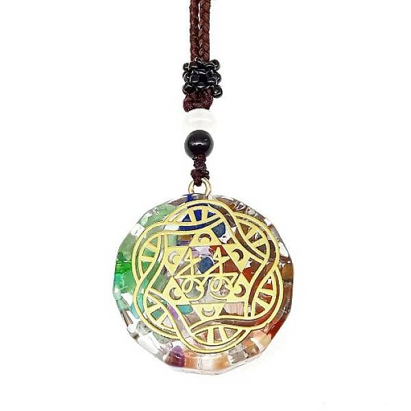 Resin & Natural & Synthetic Mixed Gemstone Pendant Necklaces