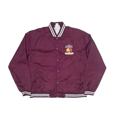 IBILEY Bomber USA Jacket Maroon Nylon 90s Mens S