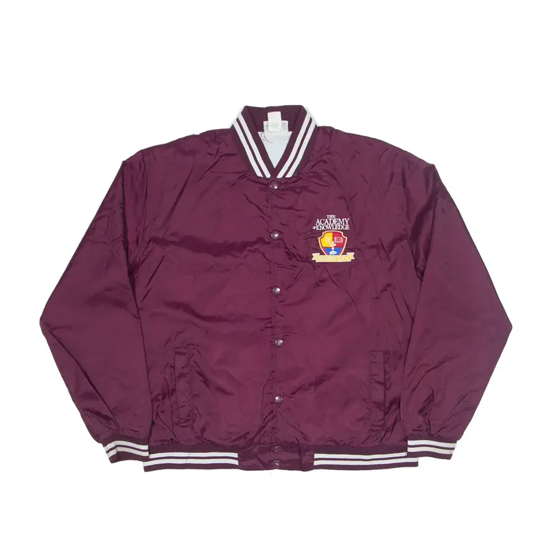 IBILEY Bomber USA Jacket Maroon Nylon 90s Mens S