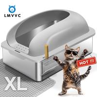 LMVVC Stainless Steel Cat Litter Box, Cat toilet, XL, Easy to clean, Non-Sticky, Include Cat Mat and Litter Scoop Pet Supplie...