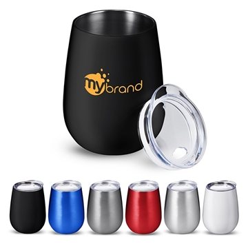 48 Promotional 10oz Stemless Vacuum Wine Tumbler With Lid - Double ...