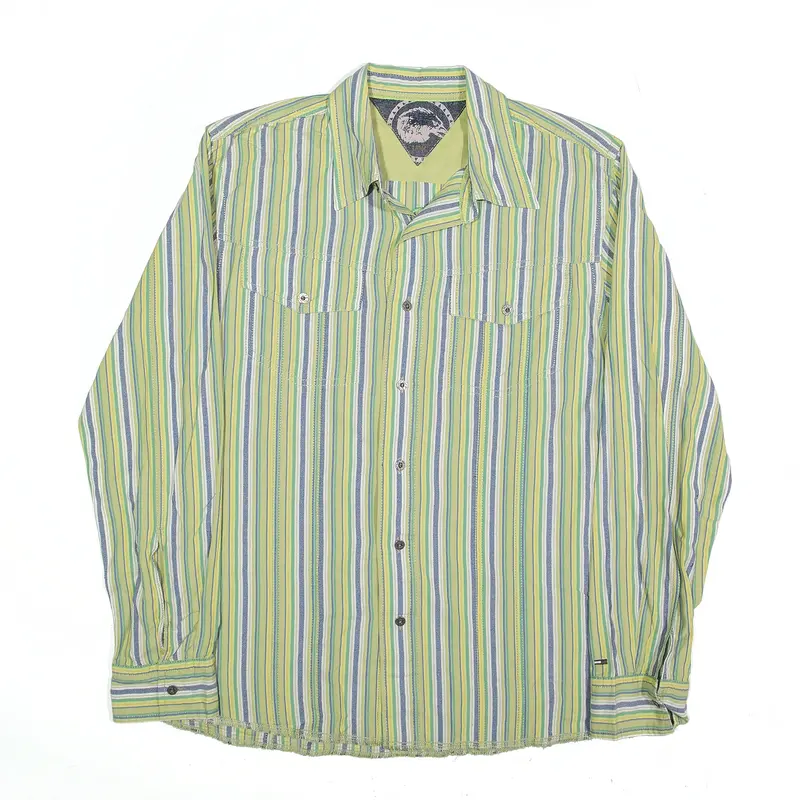 TOMMY HILFIGER Shirt Green Pinstripe Long Sleeve Mens L