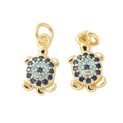Brass Micro Pave Cubic Zirconia Charms