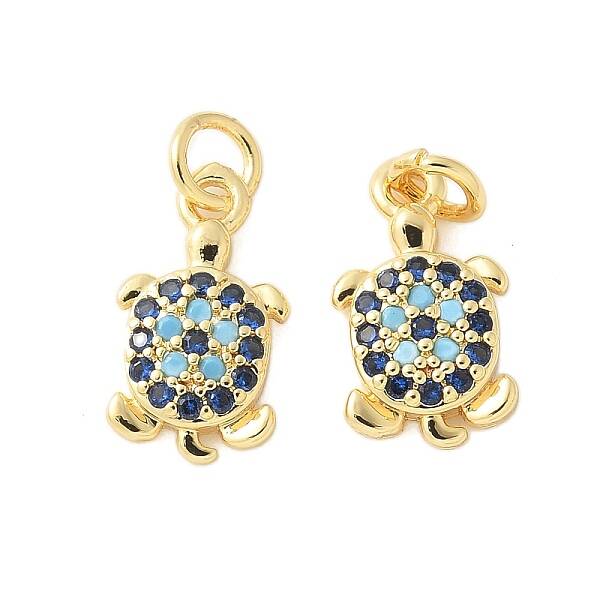 Brass Micro Pave Cubic Zirconia Charms