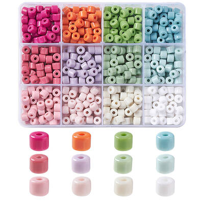 600Pcs 12 Colors Opaque Acrylic Beads