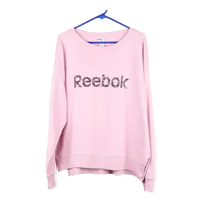 Reebok Spellout Sweatshirt - 2XL Pink Cotton Blend