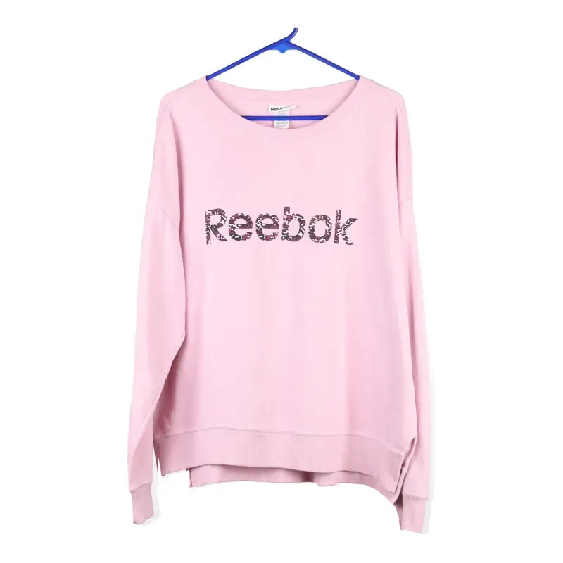 Reebok Spellout Sweatshirt - 2XL Pink Cotton Blend