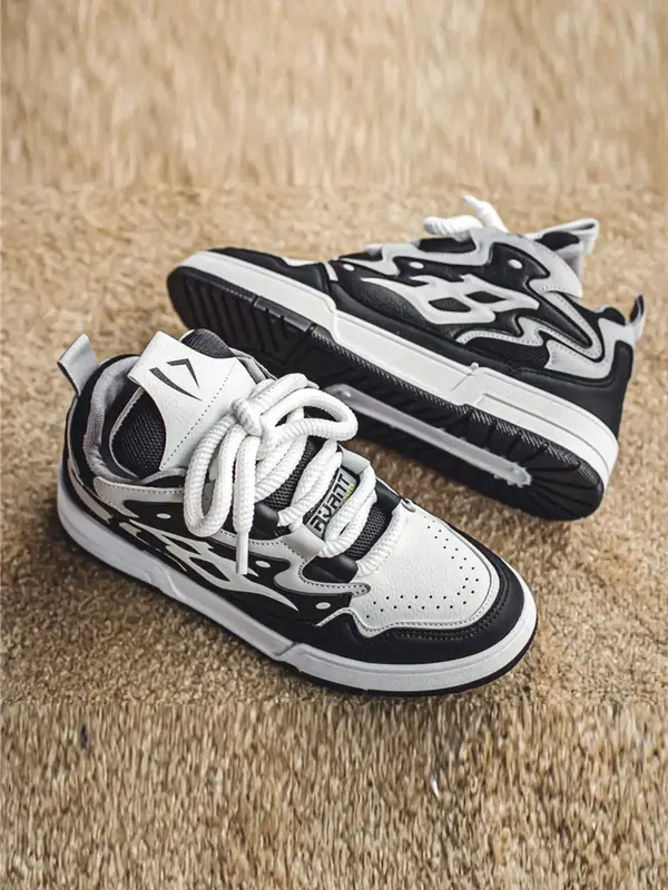 Men's Letter Design Lace up Front Sneakers, Colorblock New Trendy Sports Shoes for Autumn, Casual Fashion Running Shoes, Boy ...