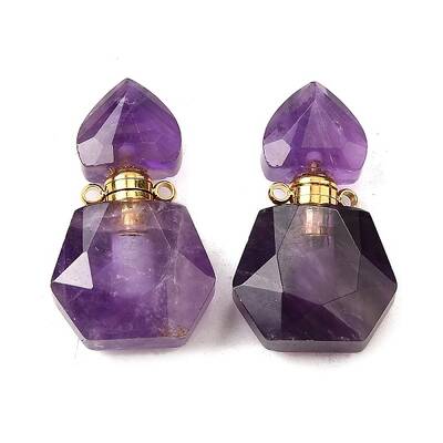 Natural Amethyst Perfume Bottle Pendants