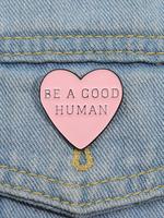 Heart & Letter Design Brooch, Fashion Pink Alloy Accessories for Women & Men, Suitable for Backpacks, Jeans, Scarves, Hats De...