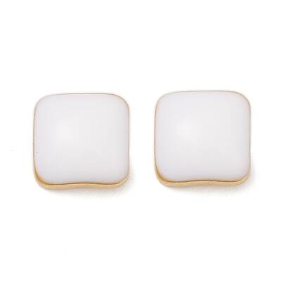 304 Stainless Steel Enamel Stud Earrings