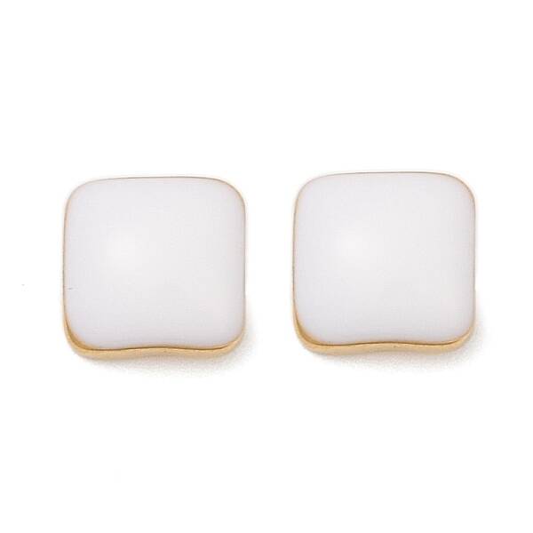 304 Stainless Steel Enamel Stud Earrings
