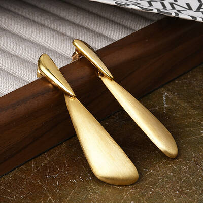 Teardrop Brass Dangle Stud Earrings for Women