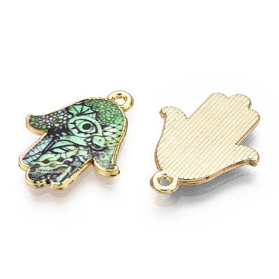 Printed Light Gold Tone Alloy Pendants