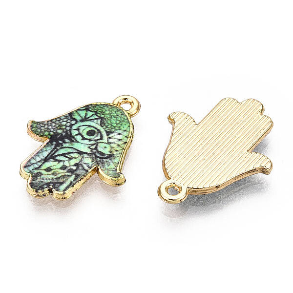 Printed Light Gold Tone Alloy Pendants