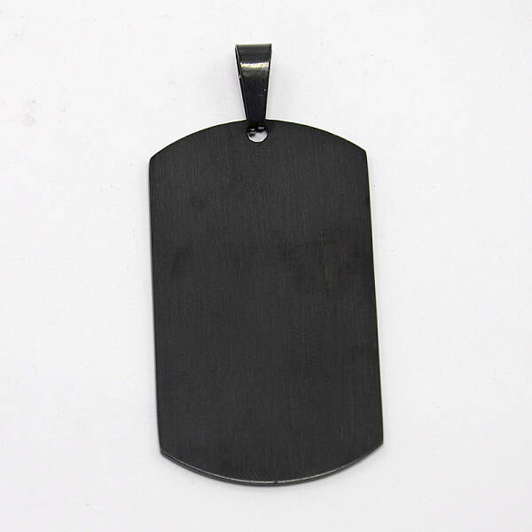 Men's 201 Stainless Steel Big Rectangle Hand Stamping Blank Tag Pendants