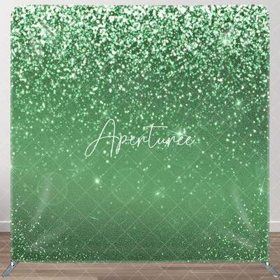 Aperturee Green Silver Glitter Dance Party Pillow Case Backdrop, 6X6FT(1.8X1.8M), 111 USD, square double-sided backdrops, DSA...
