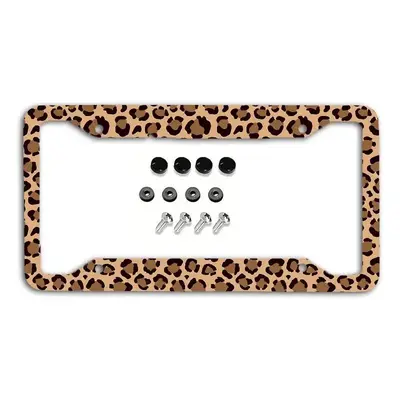 Leopard Print License Plate Frame, 1 Count Creative Design License Plate Frame, Universal Decorative Accessories for Car, Men...
