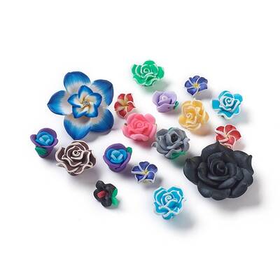 Handmade Flower Polymer Clay Cabochons
