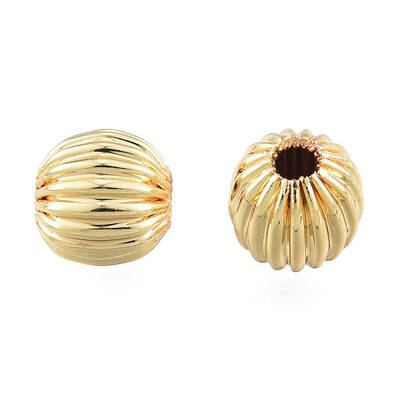 Brass Grooved Beads