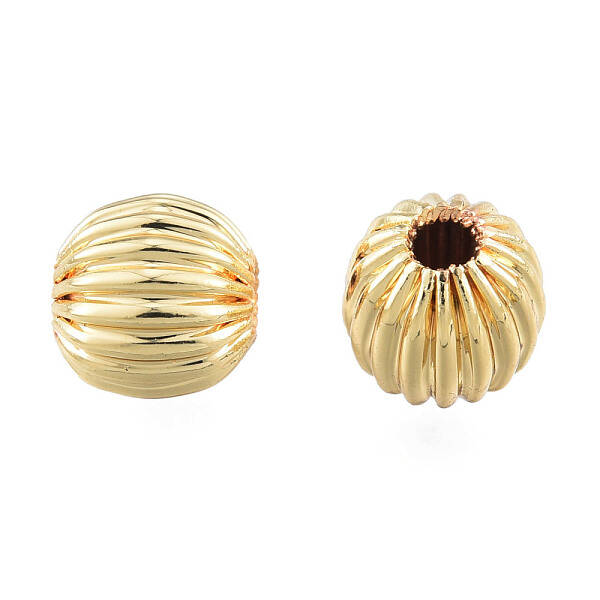Brass Grooved Beads