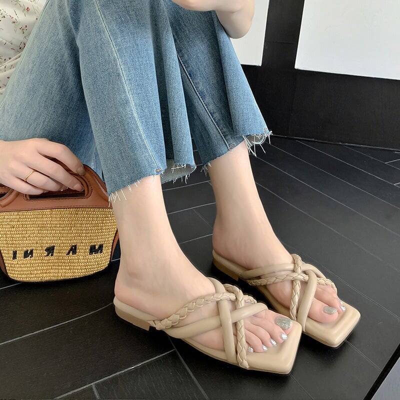 CHIKO Julissa Open Toe Block Heels Slides Sandals