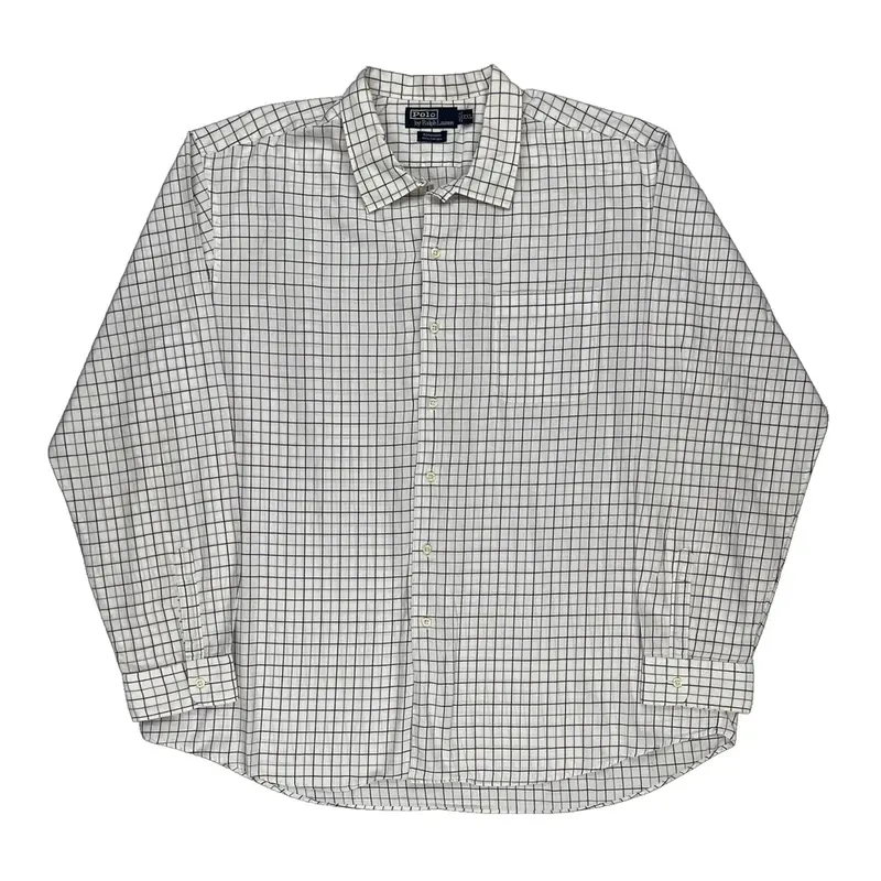 Bonnard Polo By Ralph Lauren Checked Shirt - 2XL White Cotton