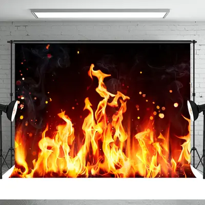 Orange Flames With Sparkles In Black Background - Aperturee