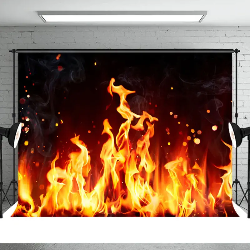 Orange Flames With Sparkles In Black Background - Aperturee