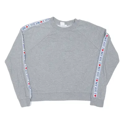 VANS Cropped I Love My Vans Sweatshirt Grey Roll Neck Womens S