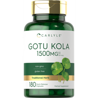 Carlyle Gotu Kola Capsules 1500mg | 180 Count | Non-GMO, Gluten Free | Traditional Herb Extract