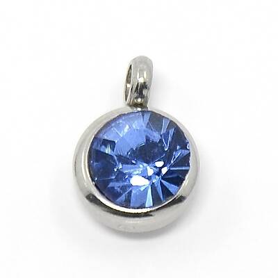 Trendy Original Color 304 Stainless Steel Grade A Rhinestone Flat Round Charm Pendants