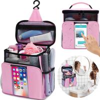 Portable Shower Bag with Hook, 1 Count Collapsible Toiletry Bag with Zipper, Hanging Toiletry Bag for Traveling Women, Shower...
