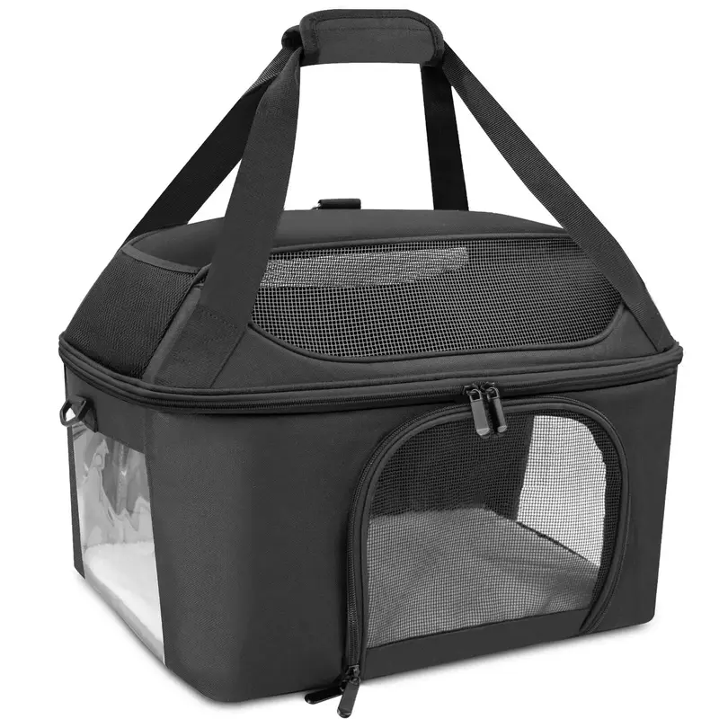 Large Capacity Pet Travel Bag Dog Carrier Bag with See-through Mesh Window, Portable Breathable Pet Carrier Bag with Zipper, ...